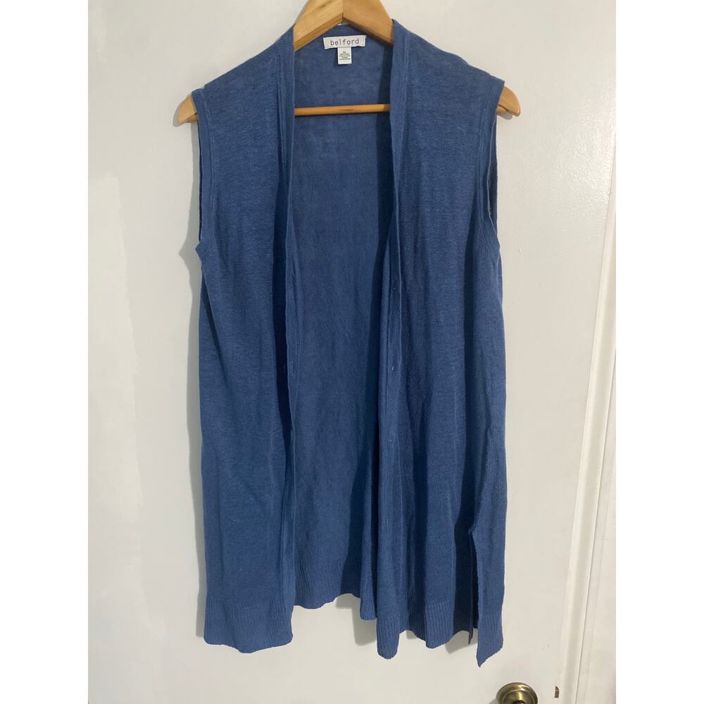 Belford linen tunic cardigan women’s size XL blue button down lightweight